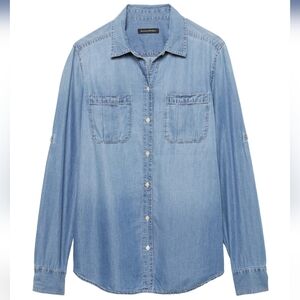 Banana Republic Dillon Classic Blue Denim Utility Button-Up Shirt